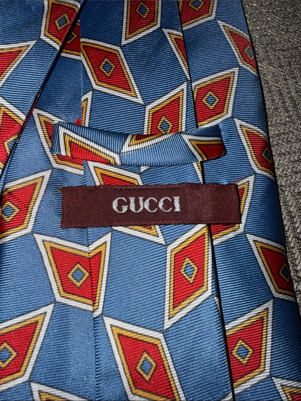 Gucci Blue 100% Silk Tie
